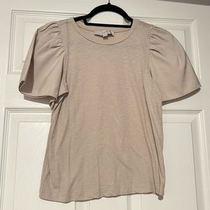 Loft Mixed Fabric Top